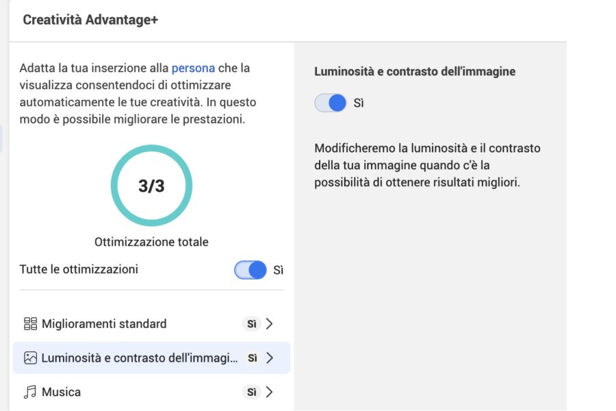 Creativita meta advantage